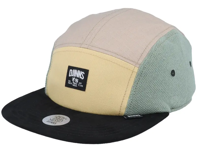Djinns Flat Cap Mix Fabrics Multi Khaki 5-Panel online