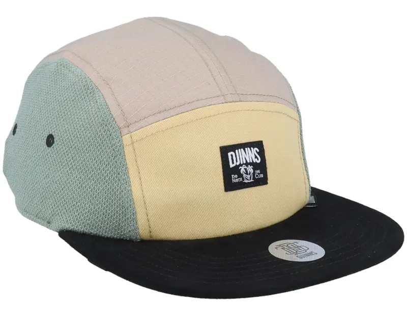 Djinns Flat Cap Mix Fabrics Multi Khaki 5-Panel online