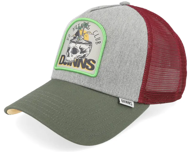 Djinns Hft Cap Dnc Scull Heather Grey/Olive/Burgundy A-Frame Trucker online