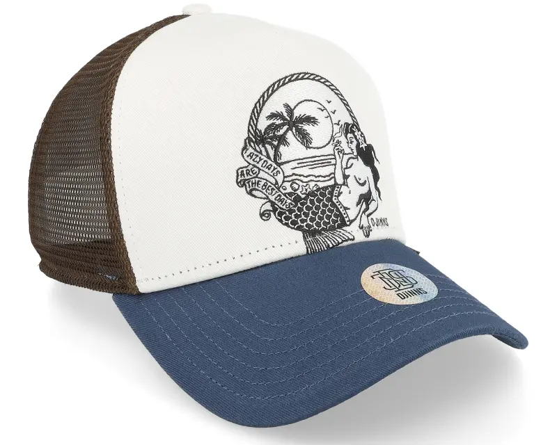 Djinns Hft Cap Lazy Mermaid White/Navy/Brown Trucker online