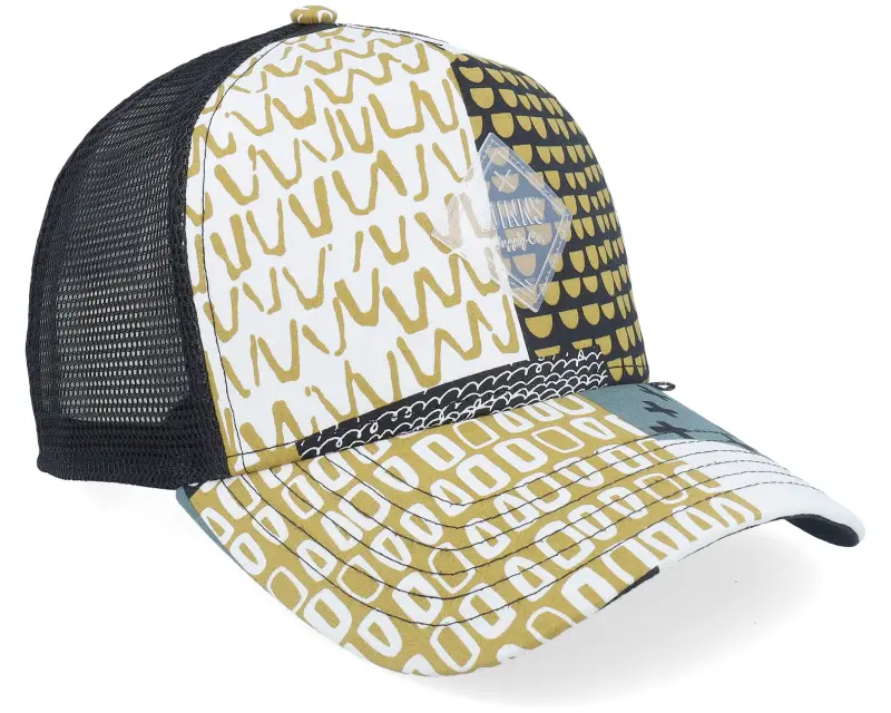 Djinns Hft Cap Summerpattern Black/White/Khaki A-Frame Trucker online