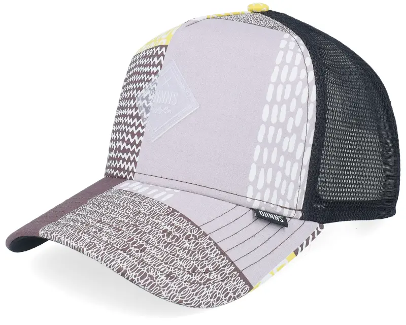 Djinns Hft Cap Summerpattern Grey/White/Yellow A-Frame Trucker online