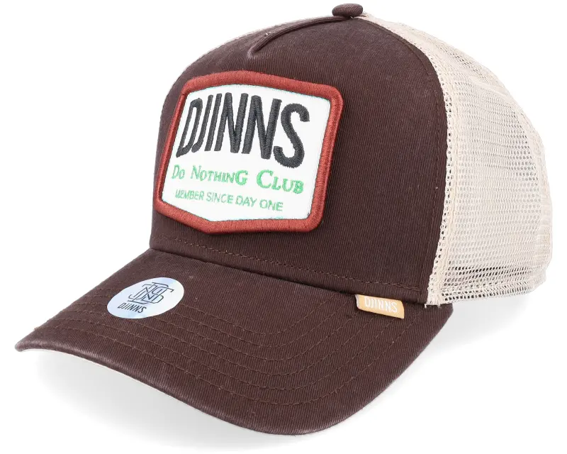Djinns Nothing Club Heatdye-Dark Brown/White Trucker online