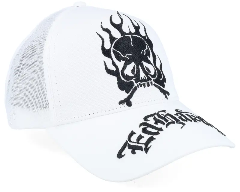 Ed Hardy Gothic Skull In Flames White/White A-Frame Trucker online