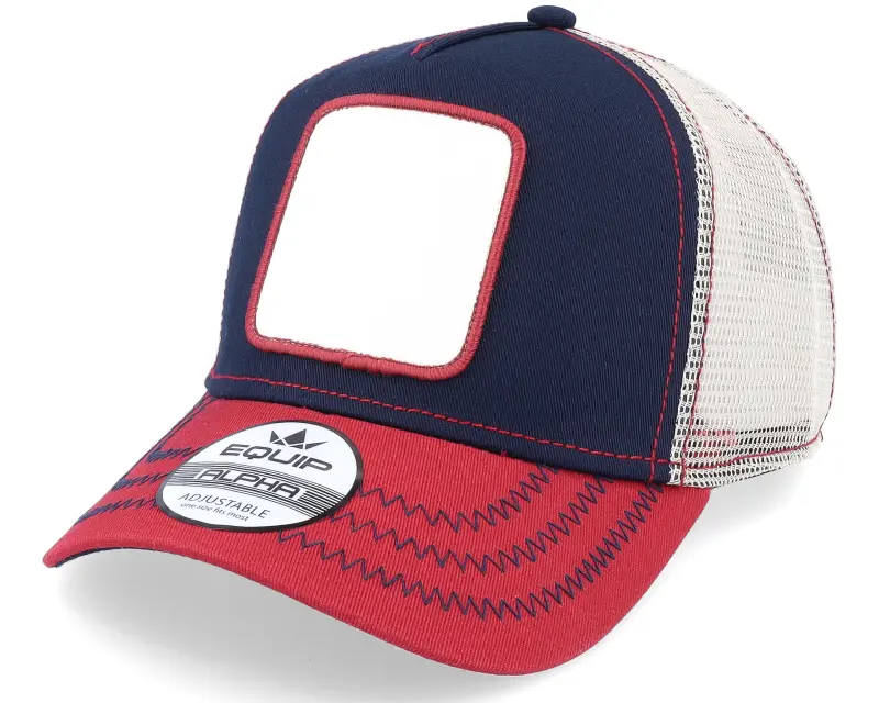 Equip Blank Patch Navy/Red/Beige Trucker online