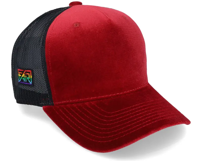 Fair Fair Pride Rainbow Side Logo Red Velvet Trucker online