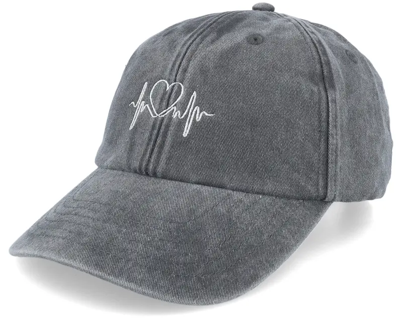 Fair Heart & Heartbeat Washed Black Dad Cap online