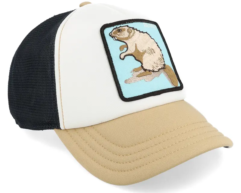 Goorin Bros. First Beaver Farm Originals White/Black/Khaki A-Frame Trucker online