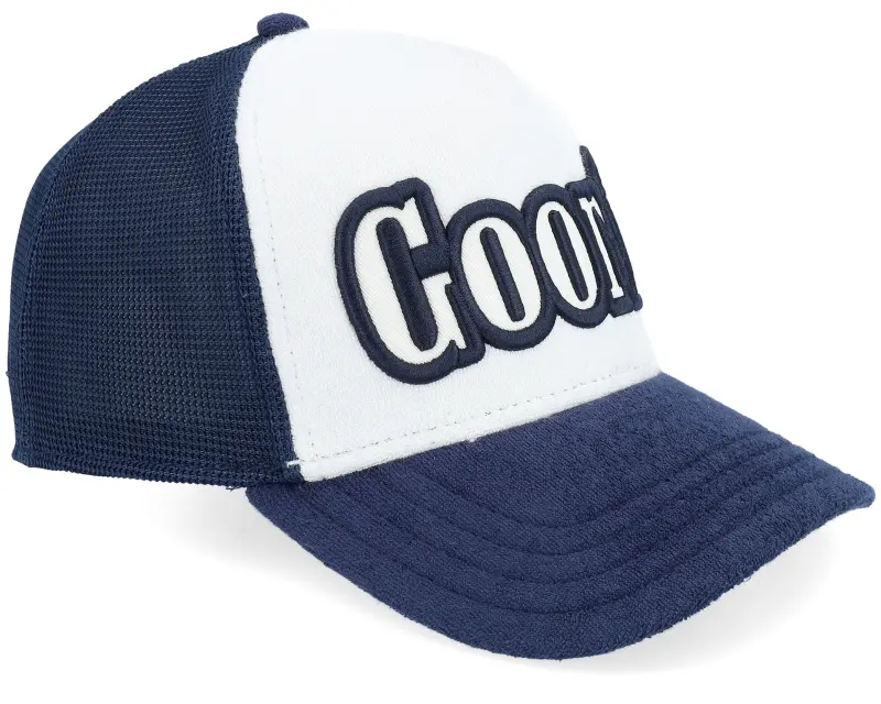 Goorin Bros. Full Flavor Wordmark French Terry Navy/White A-Frame Trucker online