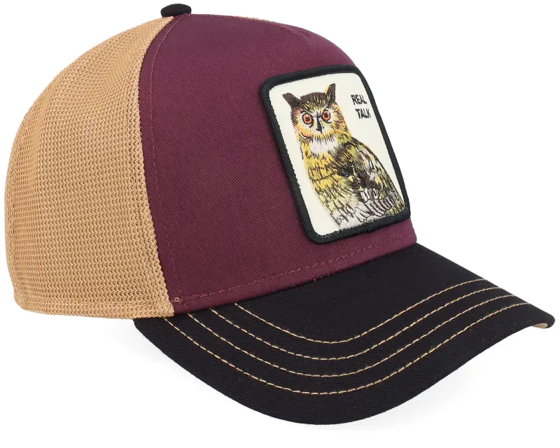 Goorin Tricolor Owl Tri Tone Multi Color Maroon/Toffee/Black A-Frame Trucker online