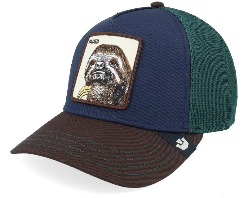 Goorin Tricolor Sloth Tri Tone Multi Color Blue/Green/Washed Black A-Frame Trucker online