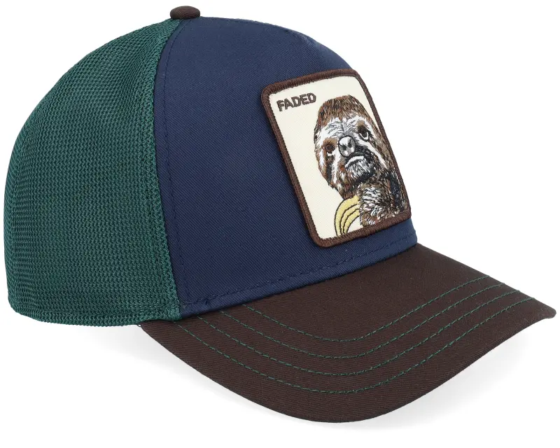 Goorin Tricolor Sloth Tri Tone Multi Color Blue/Green/Washed Black A-Frame Trucker online
