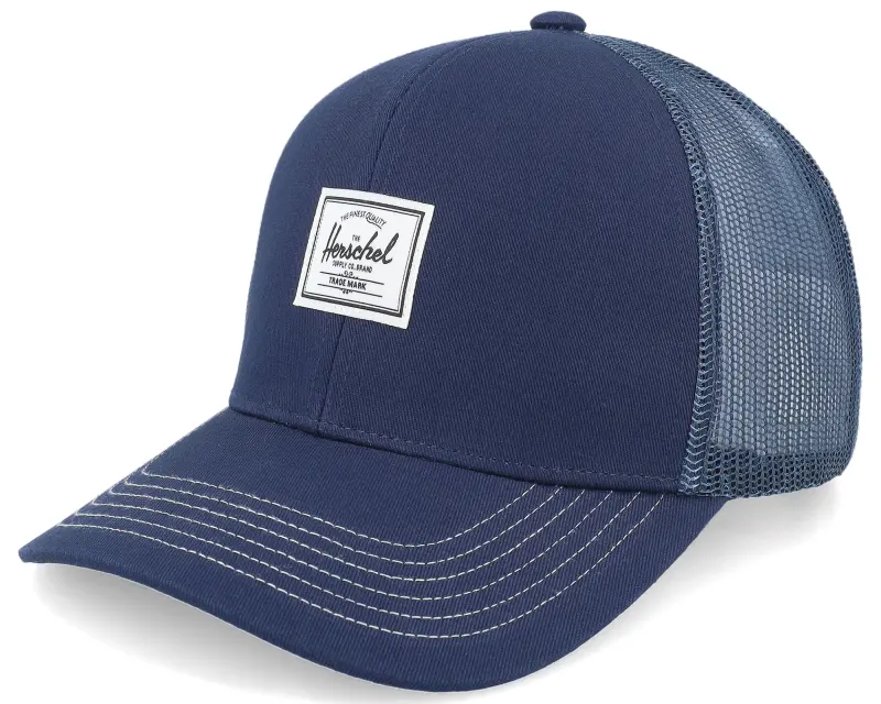 Herschel Whaler Cotton Mesh Dark Navy/Vintage White Stitch Trucker online