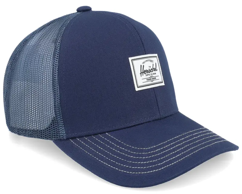 Herschel Whaler Cotton Mesh Dark Navy/Vintage White Stitch Trucker online