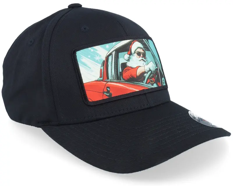 Ho-Ho-Hats Santa Claus Going For A Ride Black Flexfit online