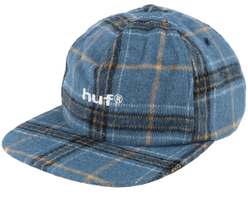 HUF 98 Plaid 5 Panel Hat Navy Strapback online
