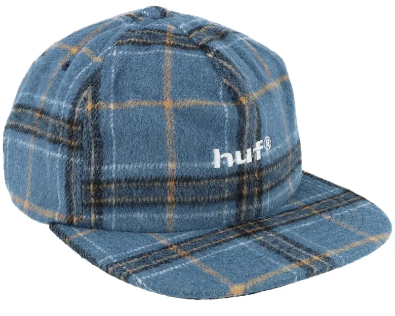HUF 98 Plaid 5 Panel Hat Navy Strapback online