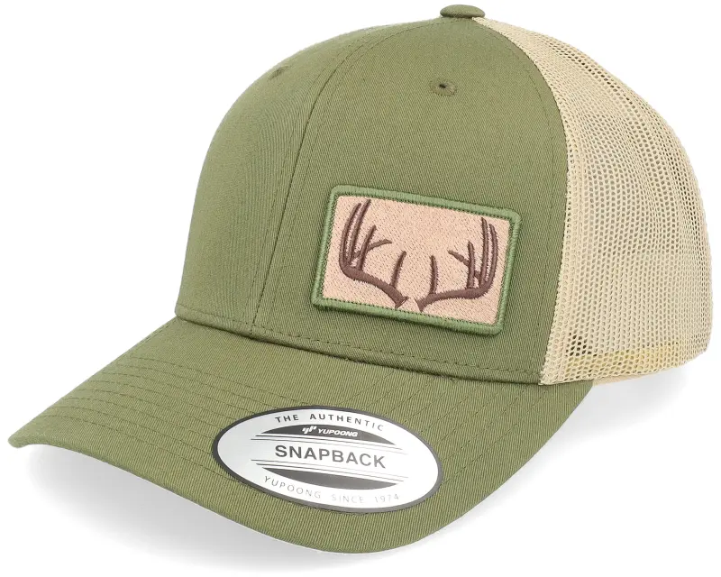 Hunter Antlers Patch Side Olive/Khaki Trucker online