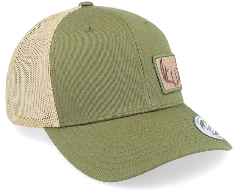 Hunter Antlers Patch Side Olive/Khaki Trucker online