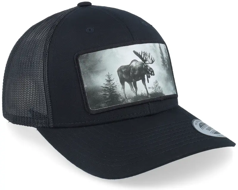 Hunter Big Moose Wide Patch Retro Black Trucker online