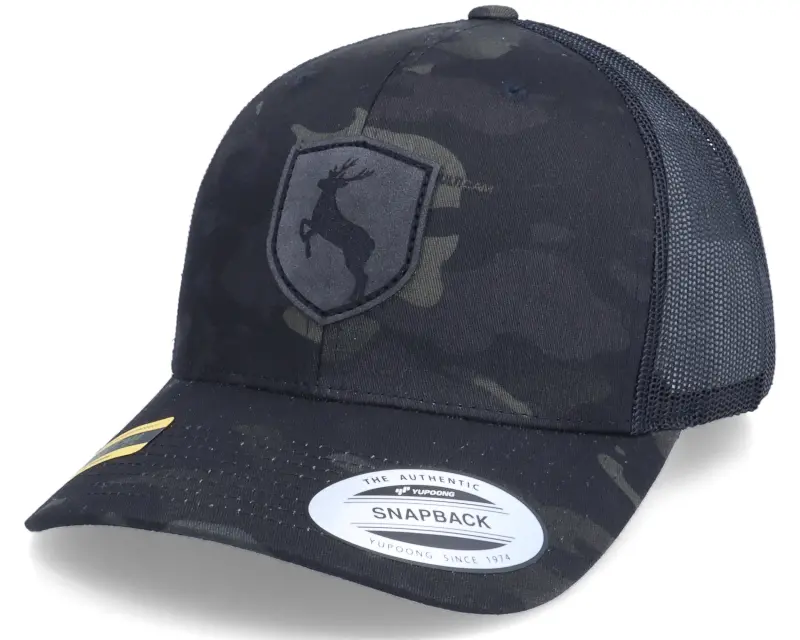 Hunter Deer Emblem Patch Multicam Black Camo Trucker online