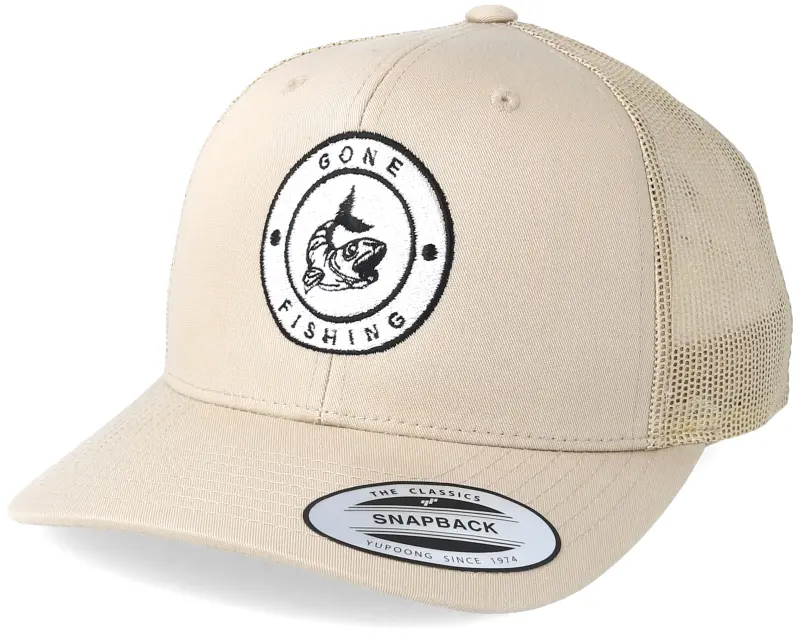 Hunter Gone Fishing Logo Khaki Trucker online