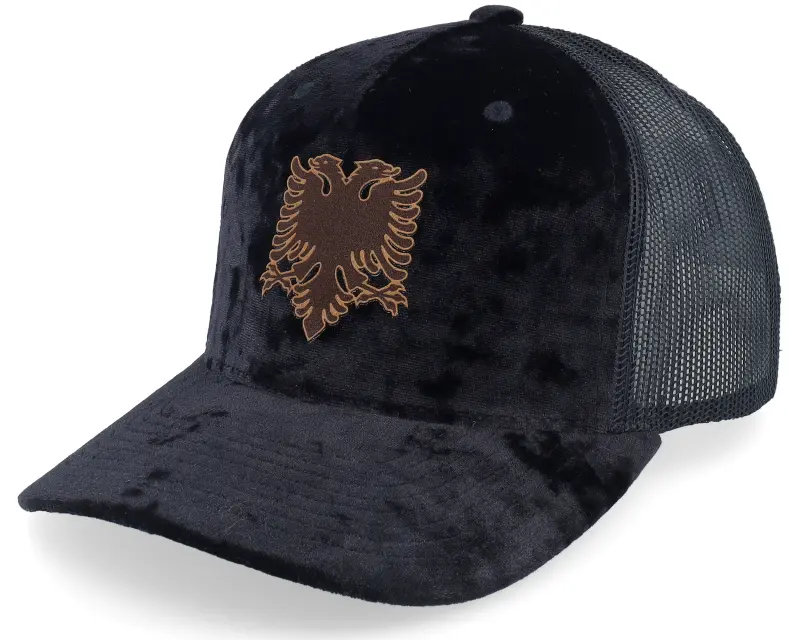 Iconic Albanian Eagle Patch Velvet Black Trucker online