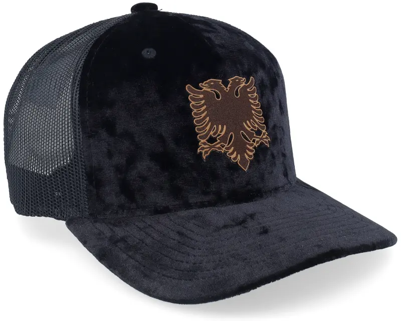 Iconic Albanian Eagle Patch Velvet Black Trucker online
