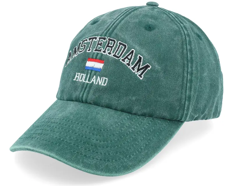 Iconic Amsterdam Holland Washed Green Dad Cap online