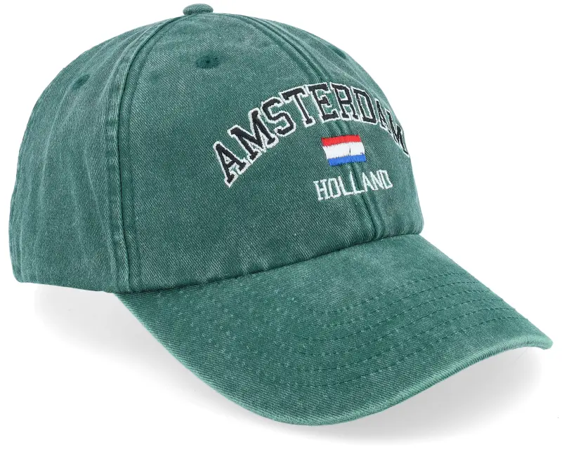 Iconic Amsterdam Holland Washed Green Dad Cap online