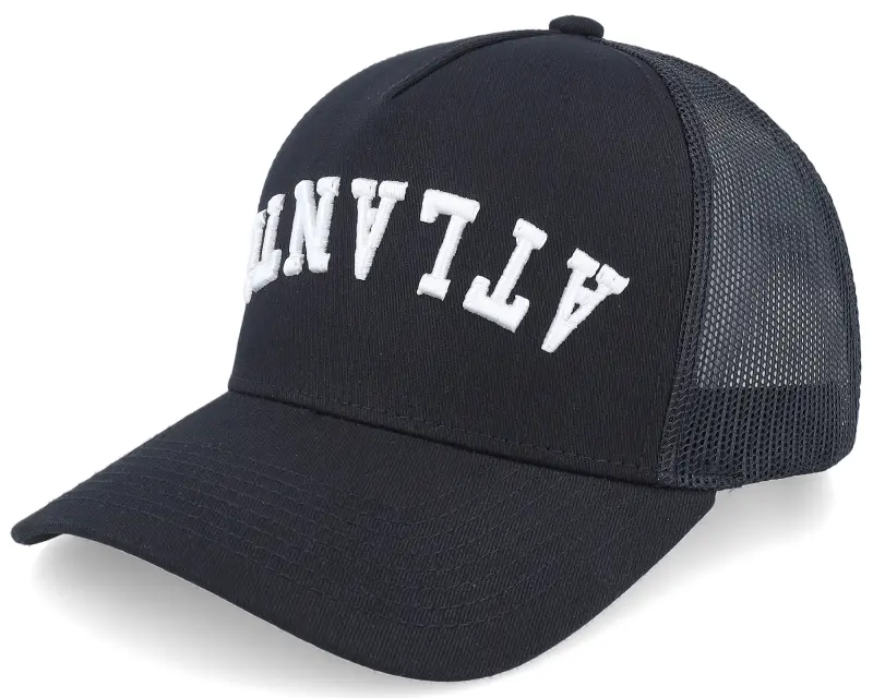 Iconic Atlanta Upside Down 3d Black A-frame Trucker online