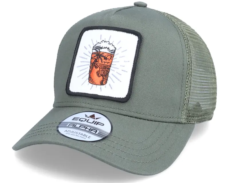 Iconic Beach Beer Sunshine Patch Olive Trucker online