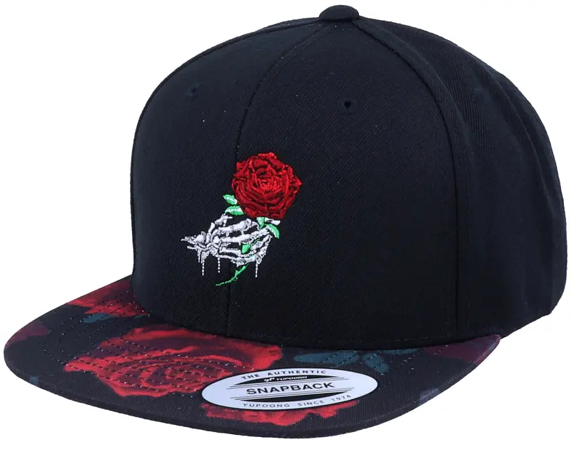 Iconic Bones And Rose Black/Rose Red Snapback online