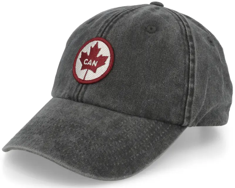 Iconic Canada Patch Washed Denim Black Dad Cap online