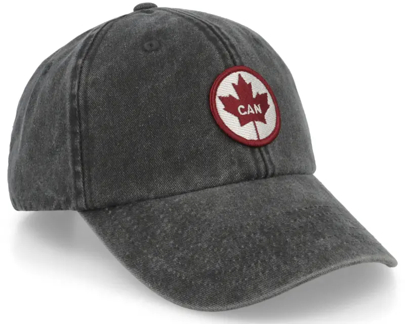Iconic Canada Patch Washed Denim Black Dad Cap online