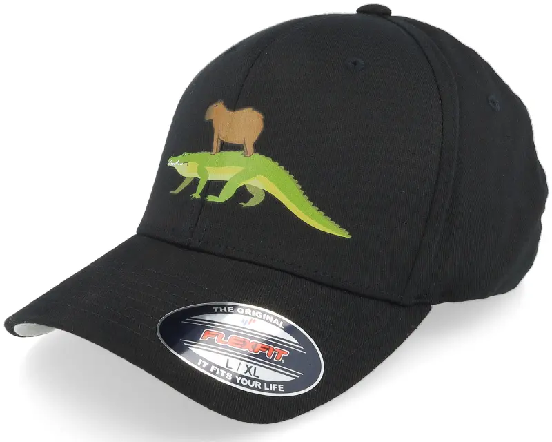 Iconic Capybara Crocodile Black Flexfit Wooly Combed online