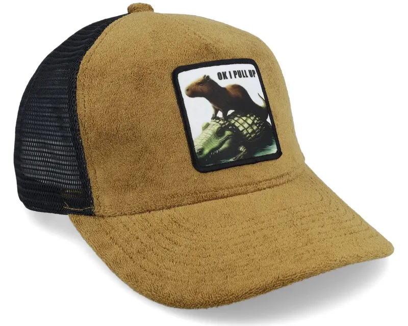 Iconic Capybara Crocodile Terry Caramel/Black Trucker online