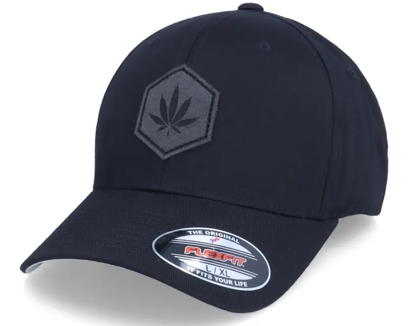 Iconic Charcoal Hemp Marijuana Patch Black Flexfit online