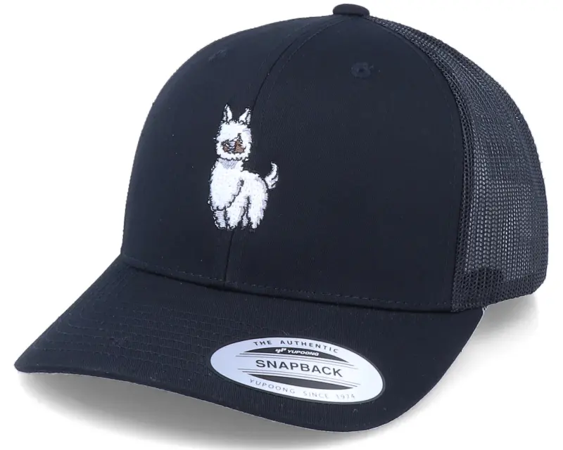 Iconic Cute Llama Black Trucker online