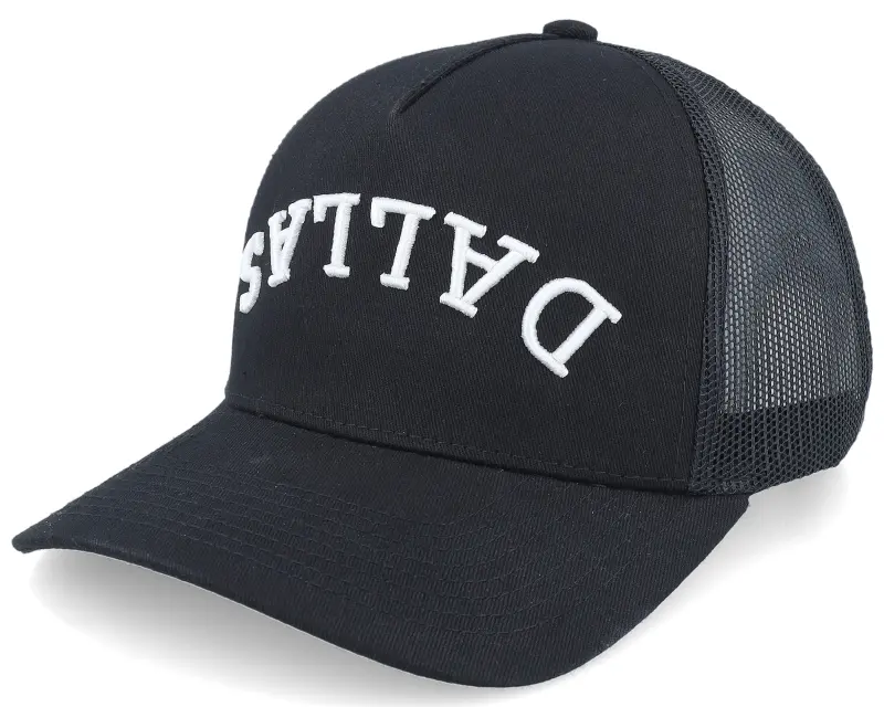 Iconic Dallas Upside Down 3d Black A-frame Trucker online