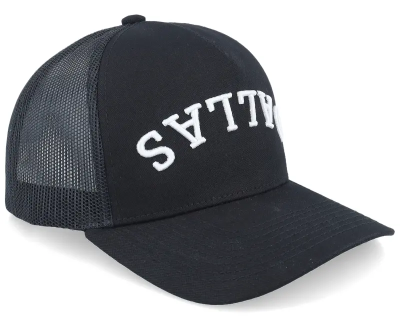 Iconic Dallas Upside Down 3d Black A-frame Trucker online