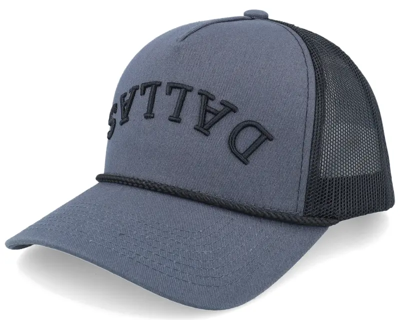 Iconic Dallas Upside Down 3d Rope Charcoal/Black A-Frame Trucker online