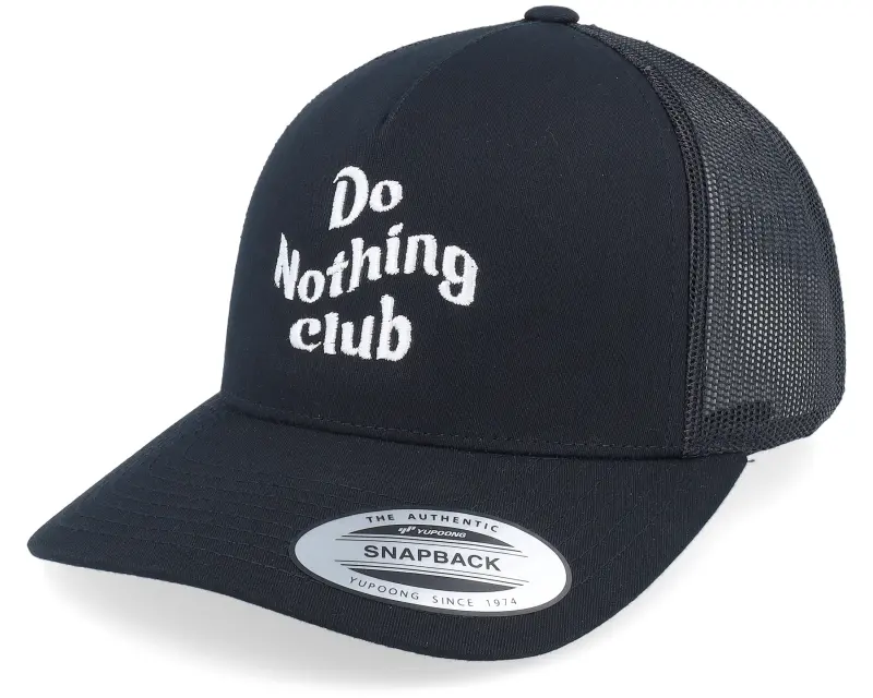 Iconic Do Nothing Club Black A-frame Trucker online