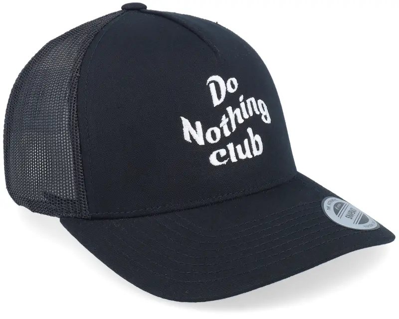 Iconic Do Nothing Club Black A-frame Trucker online