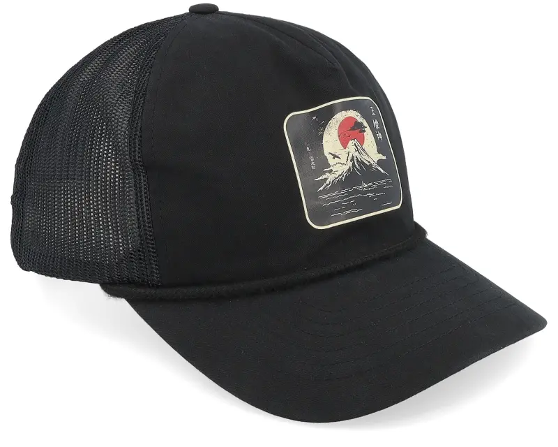 Iconic Japanese Mountain Print 939 Bachelor Black Trucker online