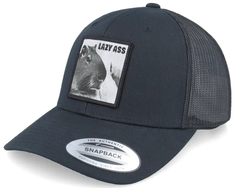 Iconic Lazy Capybara Black Trucker online