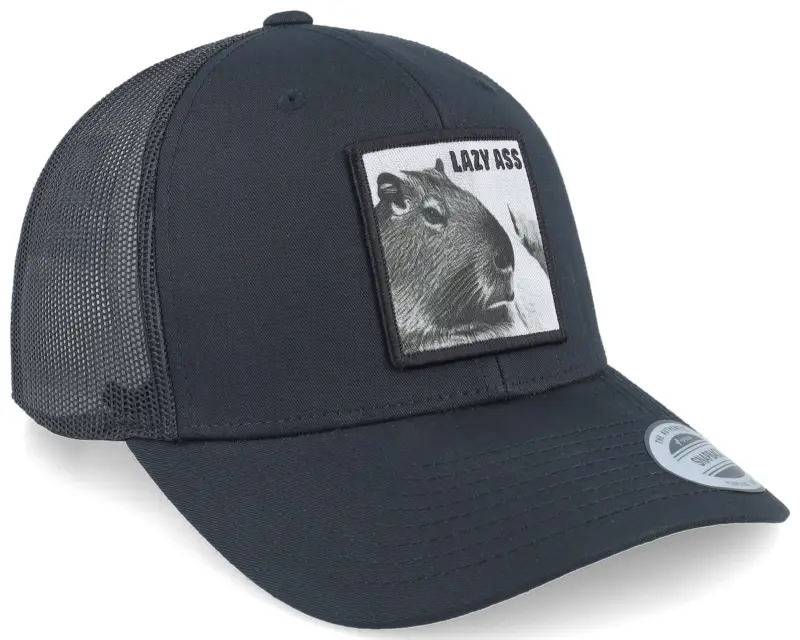 Iconic Lazy Capybara Black Trucker online