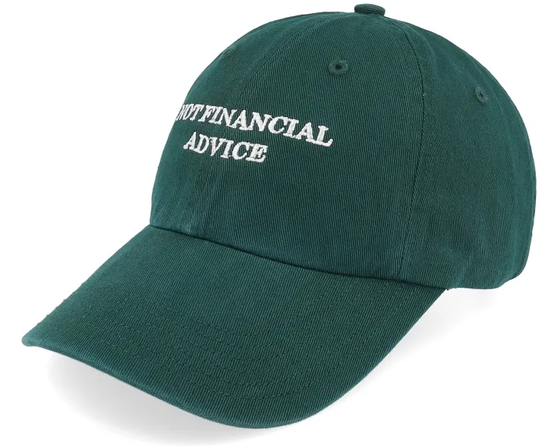 Iconic Not Financial Advice Dark Green Dad Cap online