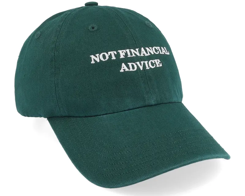 Iconic Not Financial Advice Dark Green Dad Cap online