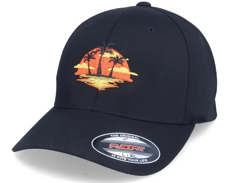 Iconic Palm Island Sunset Black Flexfit online